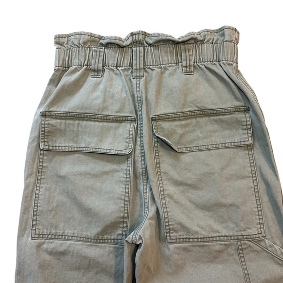 Urban Outfitters BDG Umber High Waist Paper Bag Painter Pants Army Olive Green S - Picture 6 of 10